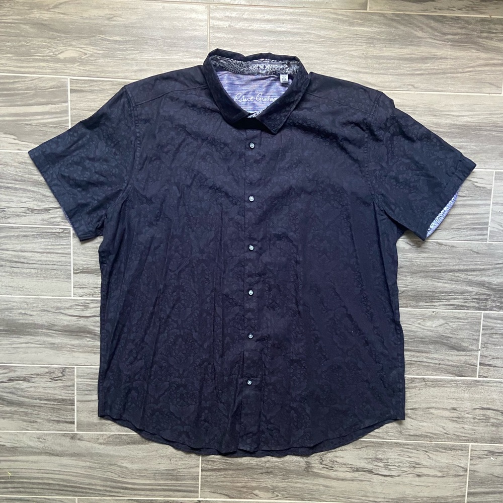 Robert Graham floral Black Textured Button Down Shirt